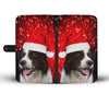 Border Collie Christmas Print Wallet Case-Free Shipping