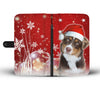 Miniature American Shepherd On Christmas Print Wallet Case-Free Shipping