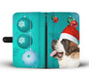 St. Bernard Print On Christmas Wallet Case-Free Shipping
