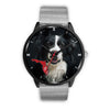 Border Collie On Christmas Florida Wrist Watch-Free Shipping