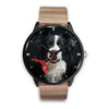 Border Collie On Christmas Florida Wrist Watch-Free Shipping