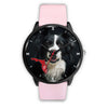 Border Collie On Christmas Florida Wrist Watch-Free Shipping