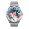 Dachsund Dog On Christmas Florida White Wrist Watch-Free Shipping