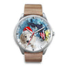 Dachsund Dog On Christmas Florida White Wrist Watch-Free Shipping