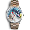 Dachsund Dog On Christmas Florida White Wrist Watch-Free Shipping