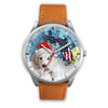 Dachsund Dog On Christmas Florida White Wrist Watch-Free Shipping