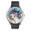 Dachsund Dog On Christmas Florida White Wrist Watch-Free Shipping