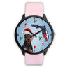 Miniature Pinscher On Christmas Florida Wrist Watch-Free Shipping