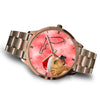 Staffordshire Bull Terrier On Christmas Florida Golden Wrist Watch-Free Shipping