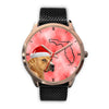 Staffordshire Bull Terrier On Christmas Florida Golden Wrist Watch-Free Shipping