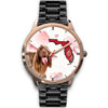 Sussex Spaniel On Christmas Florida Golden Wrist Watch-Free Shipping