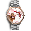 Sussex Spaniel On Christmas Florida Golden Wrist Watch-Free Shipping