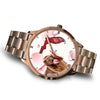 Sussex Spaniel On Christmas Florida Golden Wrist Watch-Free Shipping