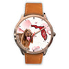 Sussex Spaniel On Christmas Florida Golden Wrist Watch-Free Shipping