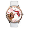 Sussex Spaniel On Christmas Florida Golden Wrist Watch-Free Shipping