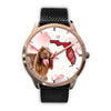 Sussex Spaniel On Christmas Florida Golden Wrist Watch-Free Shipping