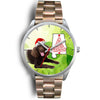 American Water Spaniel On Christmas Alabama Wrist Watch-Free Shipping