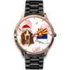 Basset Hound On Christmas Arizona Golden Wrist Watch-Free Shipping