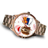 Basset Hound On Christmas Arizona Golden Wrist Watch-Free Shipping