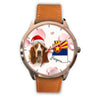 Basset Hound On Christmas Arizona Golden Wrist Watch-Free Shipping