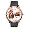 Basset Hound On Christmas Arizona Golden Wrist Watch-Free Shipping
