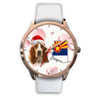 Basset Hound On Christmas Arizona Golden Wrist Watch-Free Shipping