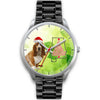 Cute Basset Hound On Christmas Alabama Silver Wrist Watch-Free Shipping