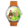 Cute Basset Hound On Christmas Alabama Silver Wrist Watch-Free Shipping