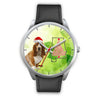Cute Basset Hound On Christmas Alabama Silver Wrist Watch-Free Shipping