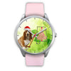 Cute Basset Hound On Christmas Alabama Silver Wrist Watch-Free Shipping