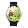 Cute Basset Hound On Christmas Alabama Silver Wrist Watch-Free Shipping