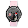Border Collie On Christmas Alabama Wrist Watch-Free Shipping