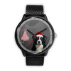 Border Collie On Christmas Alabama Wrist Watch-Free Shipping