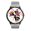 Cute Border Collie On Christmas Arizona Wrist Watch-Free Shipping