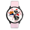 Cute Border Collie On Christmas Arizona Wrist Watch-Free Shipping