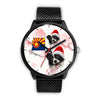 Cute Border Collie On Christmas Arizona Wrist Watch-Free Shipping