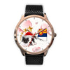 Boston Terrier On Christmas Arizona Golden Wrist Watch-Free Shipping