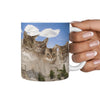 Abyssinian Cat Mount Rushmore Print 360 White Mug