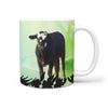 Black Baldy Cattle (Cow) Print 360 White Mug