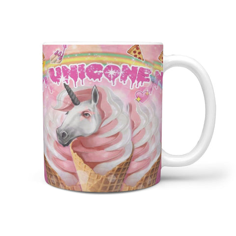 'Creamy' Unicorn Print 360 White Mug