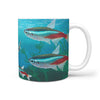 Glow Light Tetra Fish Print 360 White Mug