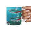 Glow Light Tetra Fish Print 360 White Mug