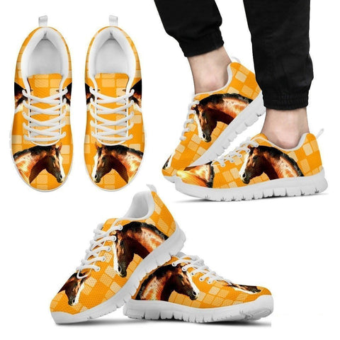 Warmblood Horse Print (Black/White) Shoes For Men-Free Shipping Limited Edition-Paww-Printz-Merchandise