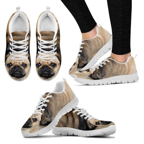 Pug Dog Running Shoes For Women-3D Print-Free Shipping-Paww-Printz-Merchandise