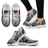 Lykoi Cat Print (White/Black) Running Shoes For Women-Free Shipping-Paww-Printz-Merchandise