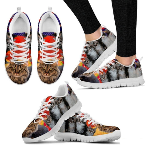 Maine Coon Cat Print Running Shoes For Women- Free Shipping-Paww-Printz-Merchandise