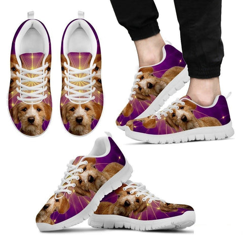 Basset Fauve de Bretagne Dog (White/Black) Running Shoes For Men-Free Shipping-Paww-Printz-Merchandise
