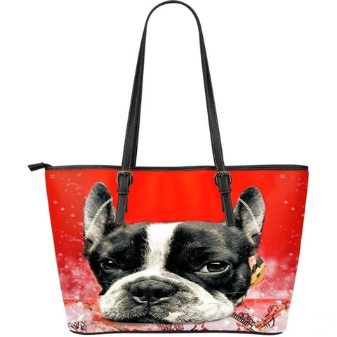 Boston Terrier(Dog) -Large Leather Tote Bag-3D Print-Free Shipping-Paww-Printz-Merchandise