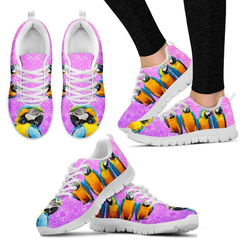 Blue And Yellow Macaw Parrot Running Shoes For Women-Free Shipping-Paww-Printz-Merchandise