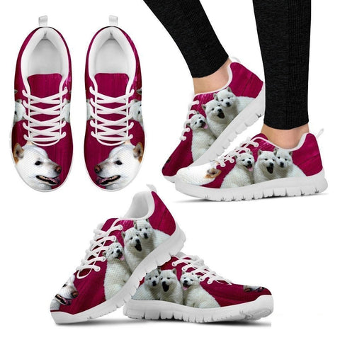 Hokkaido Dog Print (Black/White) Running Shoes For Women-Free Shipping-Paww-Printz-Merchandise